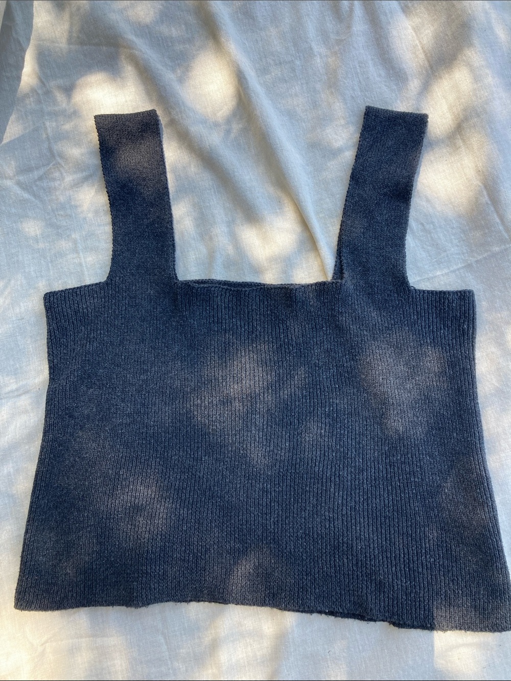 Rip curl square neck minimalist rib knit crop top L